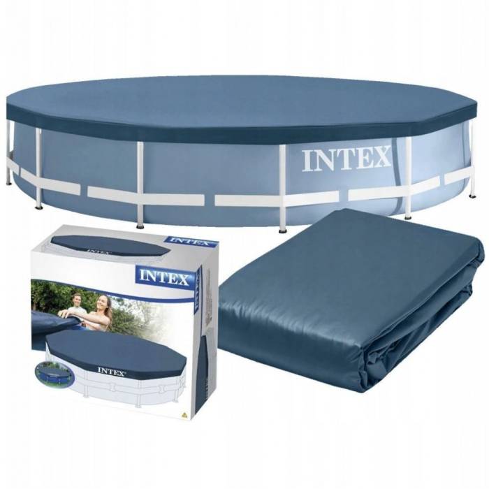 Захисний тент чохол для каркасного басейну Metal Frame Intex 366 см 28031 Синій