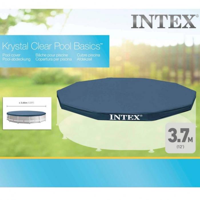 Захисний тент чохол для каркасного басейну Metal Frame Intex 366 см 28031 Синій
