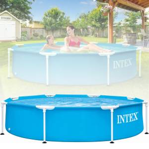 Каркасний круглий басейн Intex 28205 на 1828 л для заміського будинку 244 х 244 х 51 см Синій Каркасний круглий басейн Intex 28205 на 1828 л для заміського будинку 244 х 244 х 51 см Синій