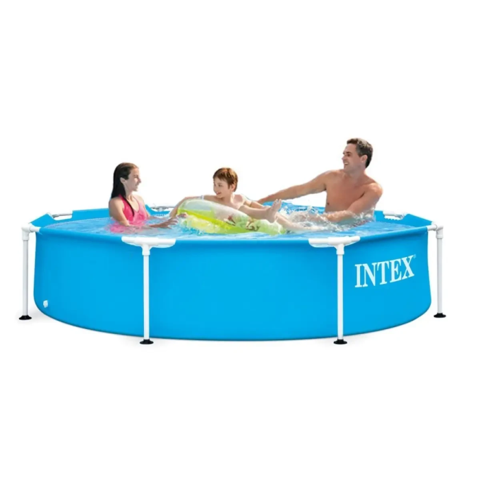 Каркасний круглий басейн Intex 28205 на 1828 л для заміського будинку 244 х 244 х 51 см Синій