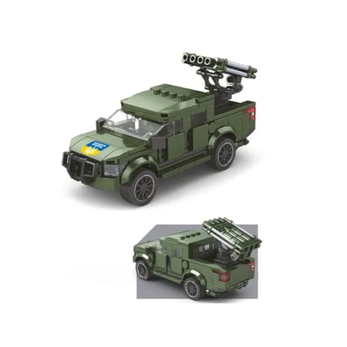 Дитячий конструктор Військова техніка ЗСУ Limo Toy KB 1106 Реактивна артилерійська система та Бандеромобіль