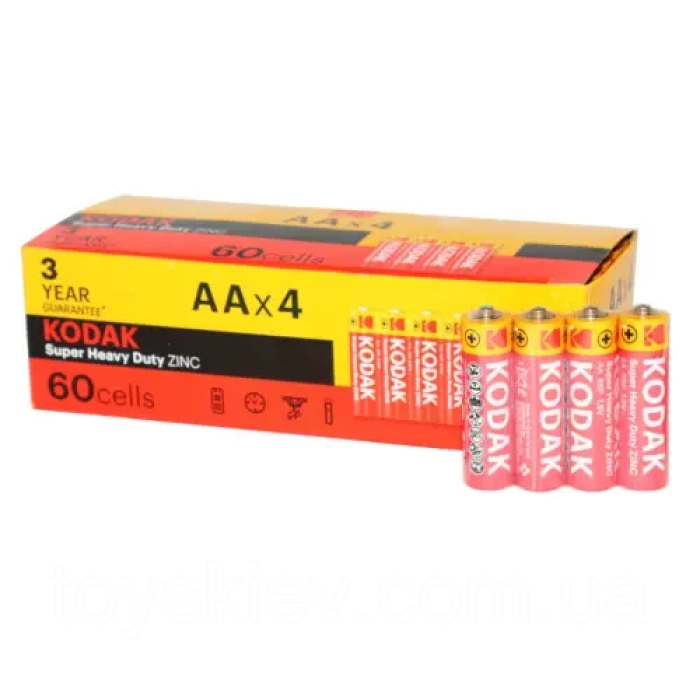 Пальчикові батарейки KODAK R6/AA 4 шт. уп.