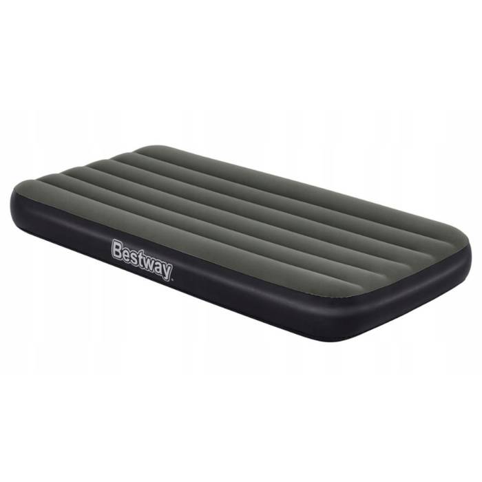 Односпальний надувний флокований матрац Bestway 6713L без насоса 188x99x25 см Зелений