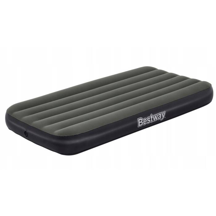 Односпальний надувний флокований матрац Bestway 6713L без насоса 188x99x25 см Зелений
