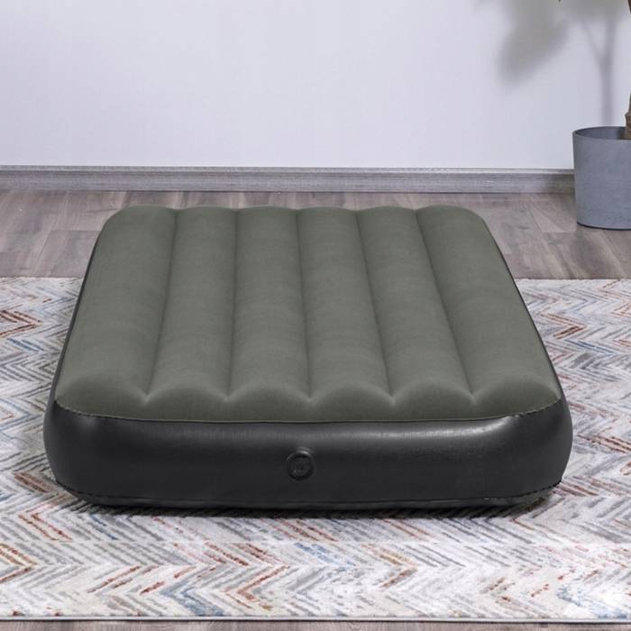 Односпальний надувний флокований матрац Bestway 6713L без насоса 188x99x25 см Зелений