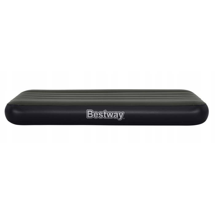 Односпальний надувний флокований матрац Bestway 6713L без насоса 188x99x25 см Зелений