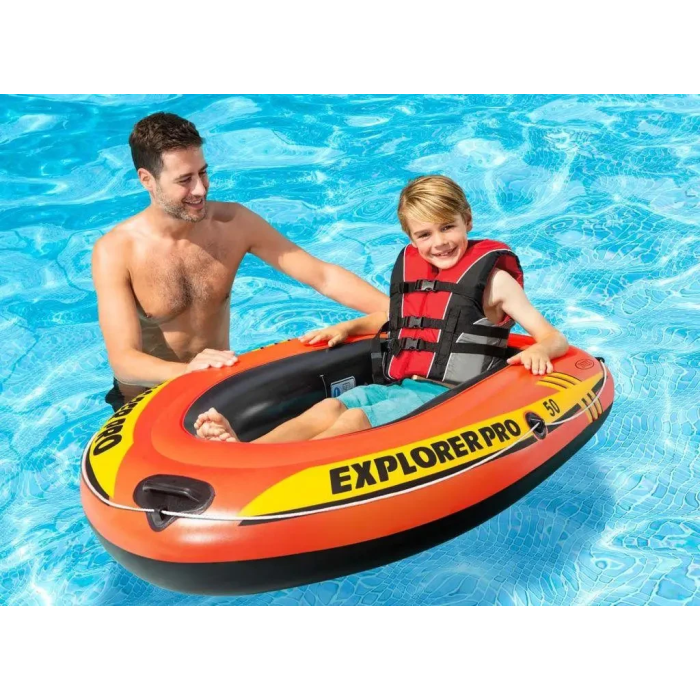 Надувний човен одномісний для дітей Intex 58354 Explorer PRO 50 137x85x23 см Помаранчевий