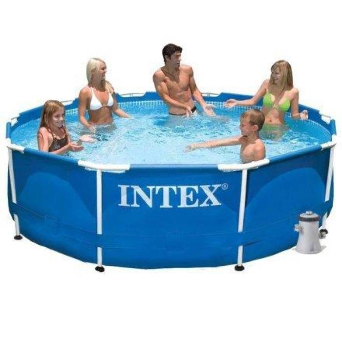 Басейн круглий міцний каркасний Intex 28202 з фільтр-насосом 305х76 см на 4485 л синій