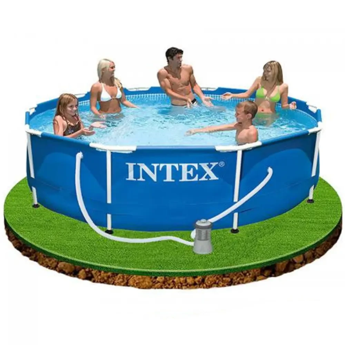 Басейн круглий міцний каркасний Intex 28202 з фільтр-насосом 305х76 см на 4485 л синій