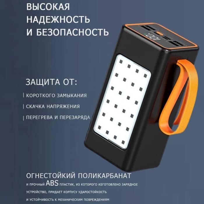 Повербанк на 100 000 mAh зі швидким заряджанням і світлодіодною підсвіткою