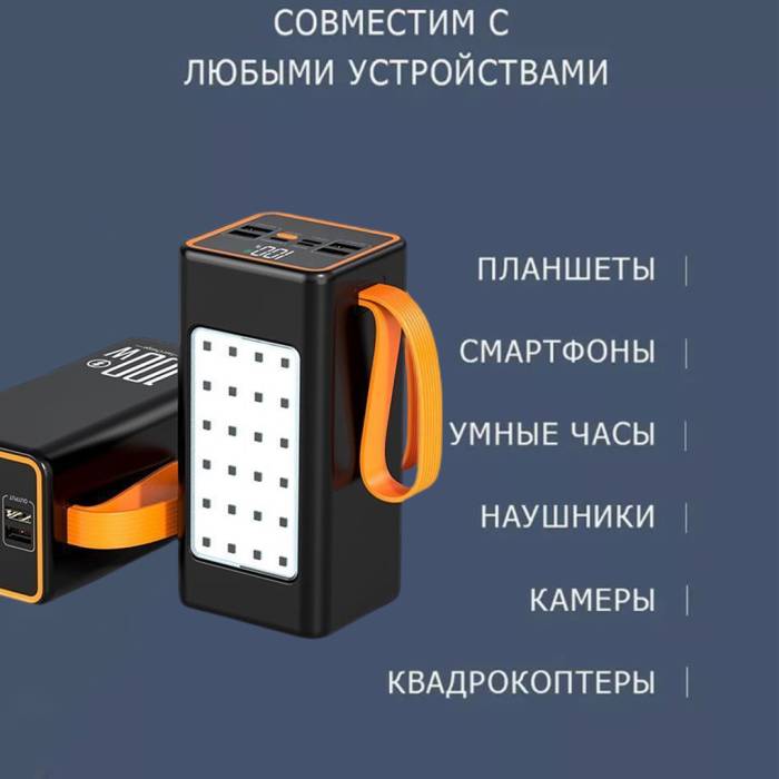 Повербанк на 100 000 mAh зі швидким заряджанням і світлодіодною підсвіткою