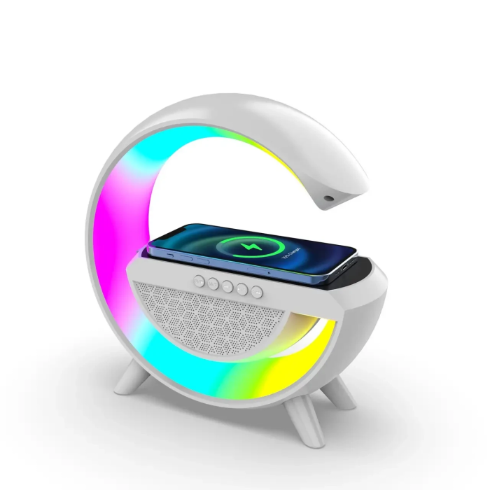 Бездротова розумна Bluetooth колонка з нічником та зарядкою телефону W47 Зарядна станція з динаміком