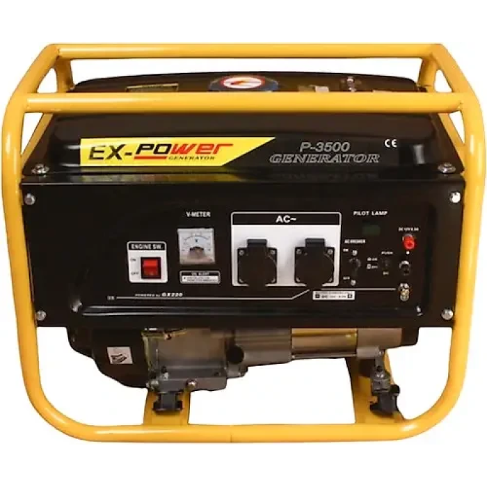 Бензиновий генератор EX-POWER P-3500, однофазний 220 V, 50 Hz, 3.5KVA(2500W)