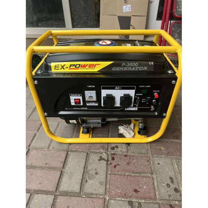 Бензиновий генератор EX-POWER P-3500, однофазний 220 V, 50 Hz, 3.5KVA(2500W)