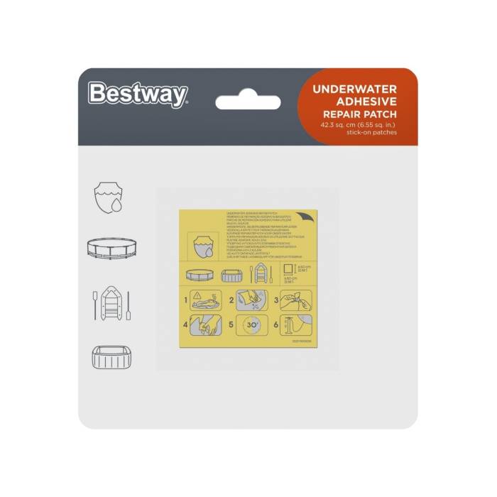 Ремкомплект підвищеної міцності 10 шт (6 х 6 см) Bestway 62068 для надувних матраців та басейнів