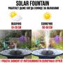 Плаваючий садовий фонтан із сонячною панеллю та різними насадками Solar Fountain