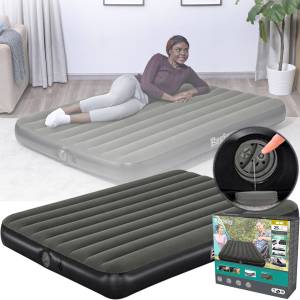 Надувний комфортний велюровий матрац Bestway 6716S Чорний 152x203x25 см Двоспальний велюровий матрац Надувний комфортний велюровий матрац Bestway 6716S Чорний 152x203x25 см Двоспальний велюровий матрац