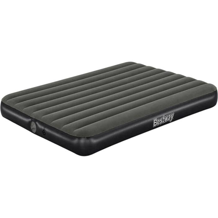 Надувний комфортний велюровий матрац Bestway 6716S Чорний 152x203x25 см Двоспальний велюровий матрац