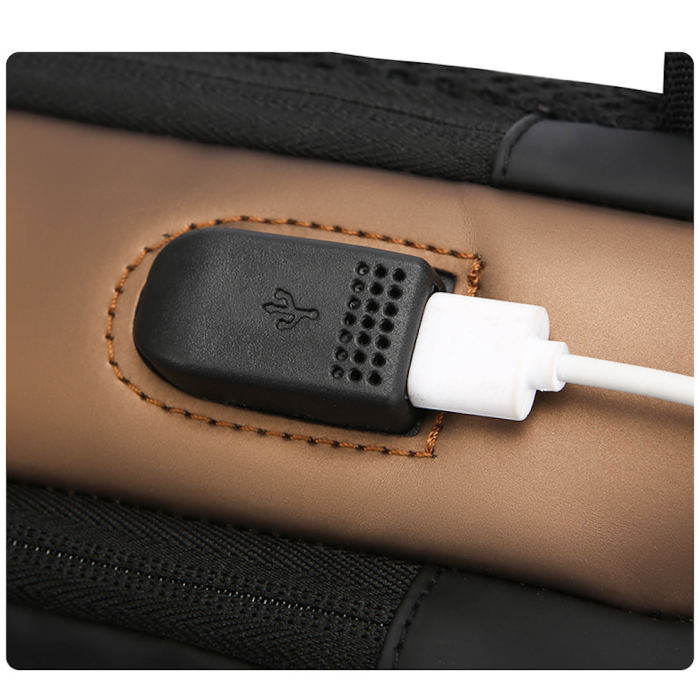 Сумка нагрудна чоловіча водонепроникна із USB зарядкою та кодовим замком