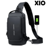 Сумка чоловіча XIO Fashion із USB зарядкою та кодовим замком Чорна
