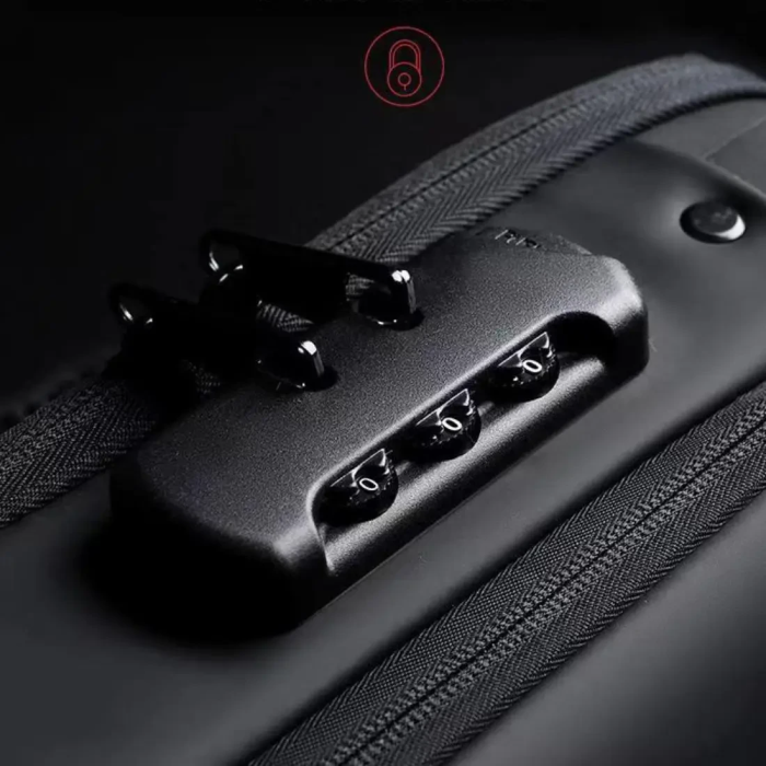 Сумка чоловіча XIO Fashion із USB зарядкою та кодовим замком Чорна