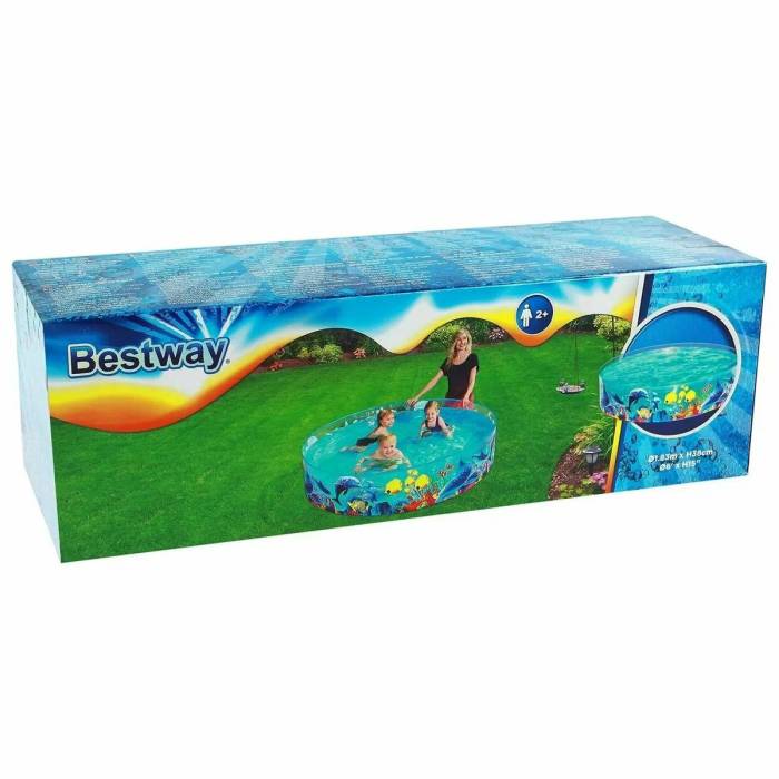 Дитячий каркасний круглий басейн Морські мешканці Bestway на дачу 55030B 183 x 38 см на 746 л Блакитний