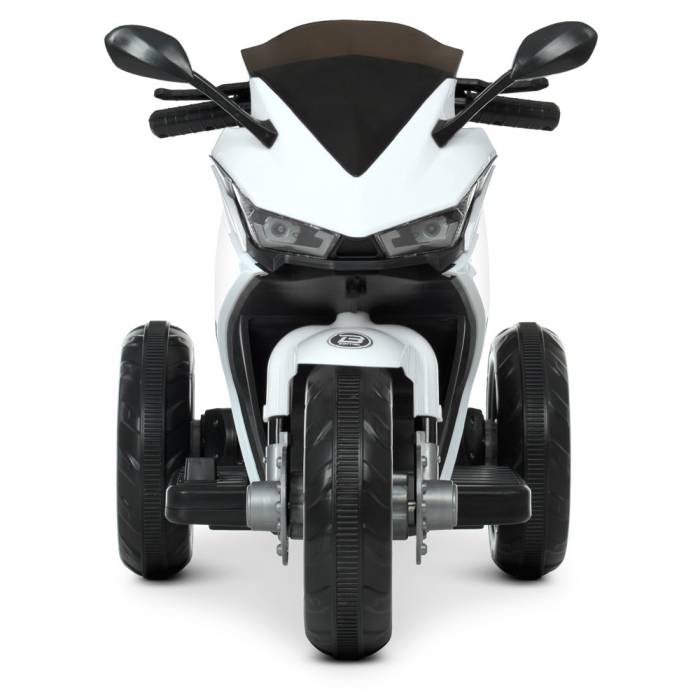 Триколісний дитячий мотоцикл на акумуляторі Yamaha з музикою та світловими ефектами Bambi M 4622-1 Білий