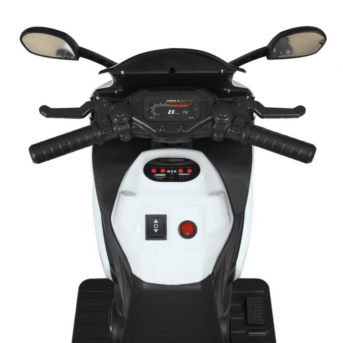 Триколісний дитячий мотоцикл на акумуляторі Yamaha з музикою та світловими ефектами Bambi M 4622-1 Білий
