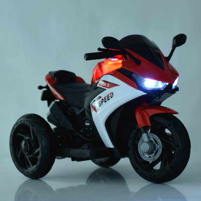 Триколісний дитячий мотоцикл на акумуляторі Yamaha з музикою та світловими ефектами Bambi M 4622-1 Білий