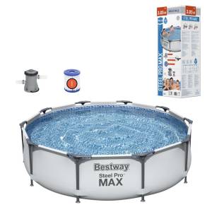 Каркасний круглий басейн 4678 літрів Bestway 56408 305х76 см З фільтр-насосом на 1249 л/год Каркасний круглий басейн 4678 літрів Bestway 56408 305х76 см З фільтр-насосом на 1249 л/год