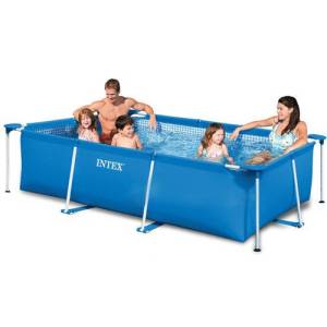 Прямокутний сімейний каркасний басейн Intex 28270 для дачі 220 x 150 x 60 см на 1662 л синій Прямокутний сімейний каркасний басейн Intex 28270 для дачі 220 x 150 x 60 см на 1662 л синій