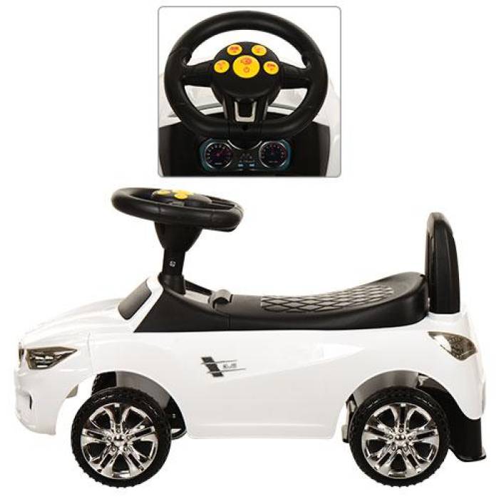Дитяча каталка-толокар BMW зі звуком двигуна та музикою Bambi M 3147B-1 Білий