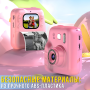 Детский фотоаппарат мгновенной печати с IPS экраном, играми и аккумулятором 1300 мАч Розовый