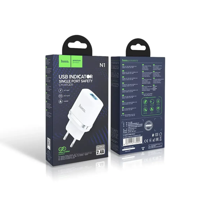 Зарядное устройство 220В USBx1 Hoco N1 Ardent