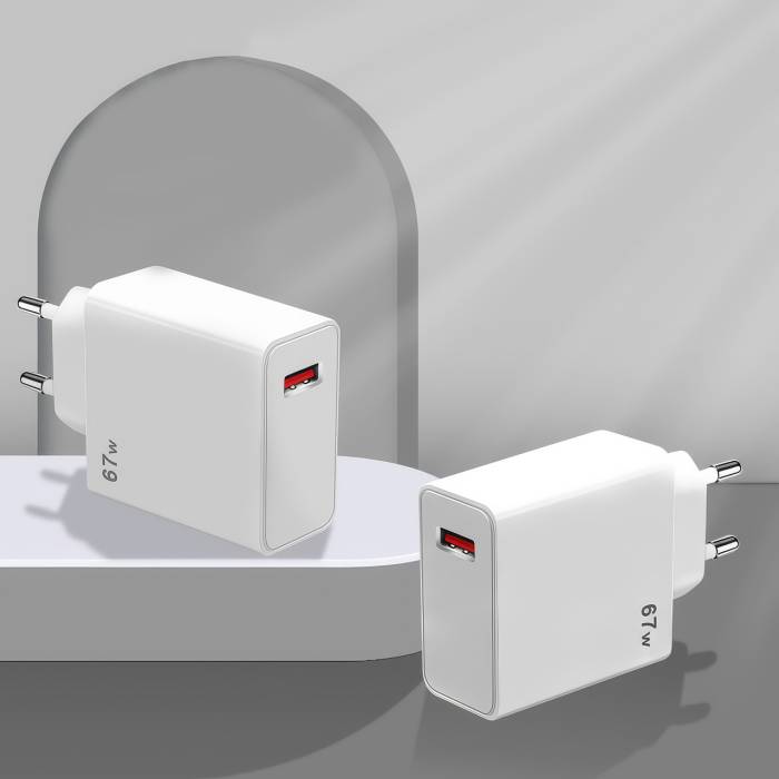 Сетевое зарядное устройство 5V 67W с кабелем USB Type-C Белое