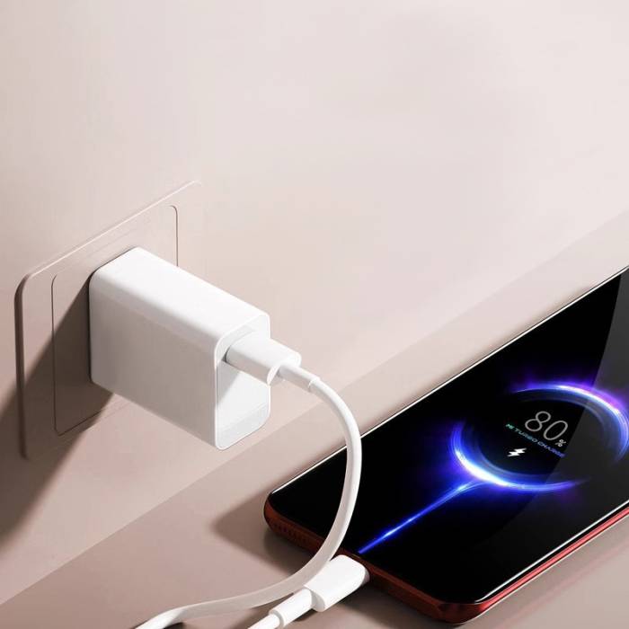 Сетевое зарядное устройство 5V 67W с кабелем USB Type-C Белое