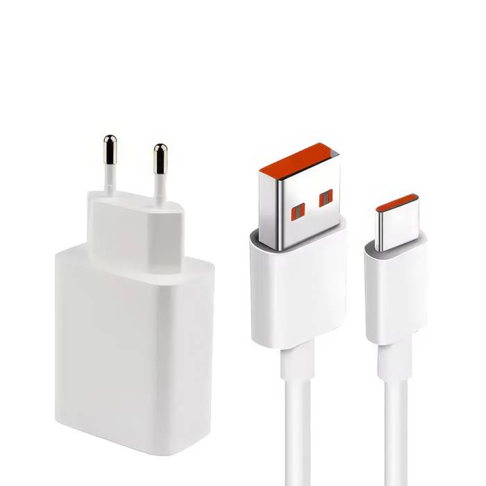 Сетевое зарядное устройство 5V 67W с кабелем USB Type-C Белое