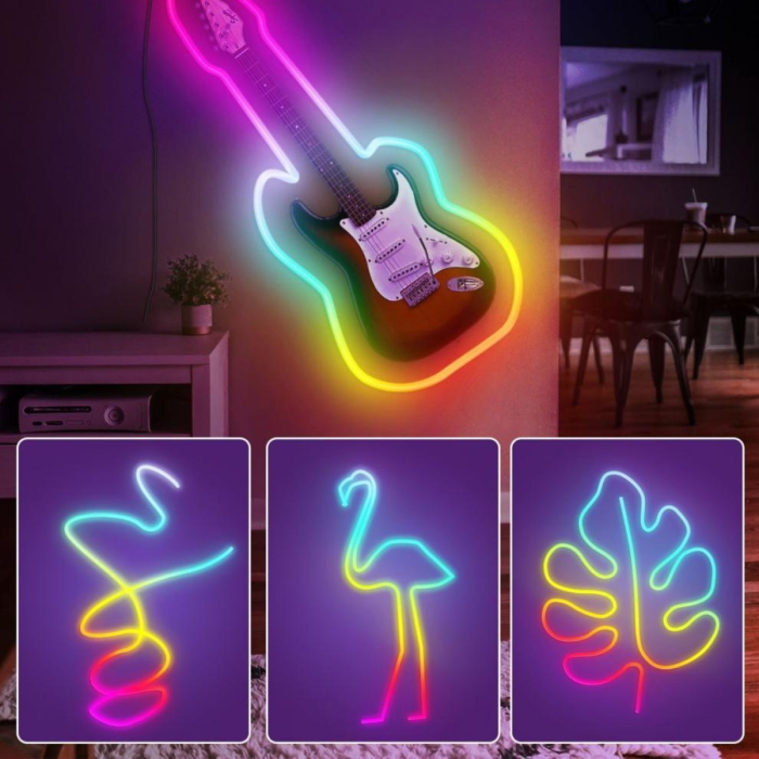 Светодиодная лента 10 м с пультом и управлением через приложение LED Neon RGB USB