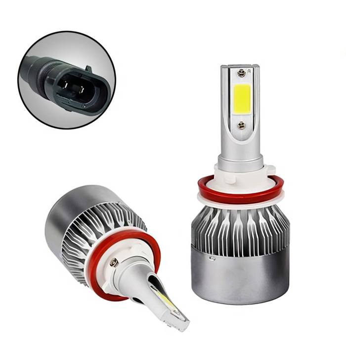 Комплект автомобильных светодиодных LED ламп с охлаждением С6 LED H11 LED лампы для авто на фары 3800Лм