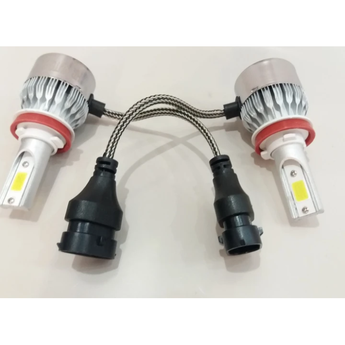 Комплект автомобильных светодиодных LED ламп с охлаждением С6 LED H11 LED лампы для авто на фары 3800Лм