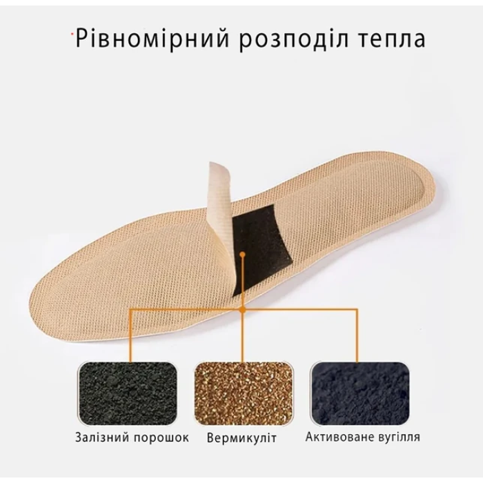 Устілки з підігрівом набір 5 упаковок Устілки самонагрівальні для взуття 40-43см