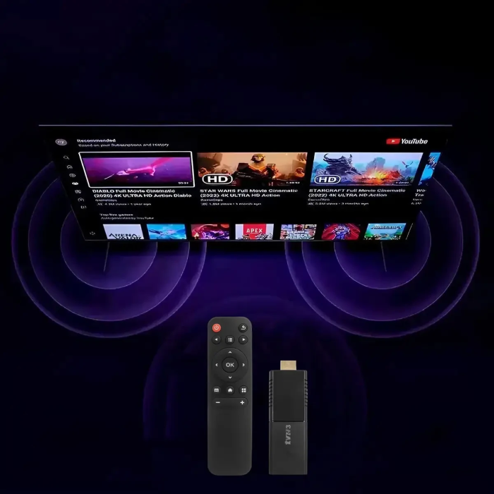 Приставка медіа-плеєр на Android 14 для TV з 2ГБ оперативної та 16ГБ вбудованої пам'яті TV Stick 4K