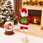 Новогодняя музыкальная игрушка Дед Мороз карабкающийся по цепочке CX-9