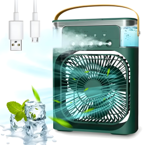Портативний міні-кондиціонер із підсвічуванням Mini Air Conditioner Вентилятор із зволожувачем повітря Зелений Портативний міні-кондиціонер із підсвічуванням Mini Air Conditioner Вентилятор із зволожувачем повітря Зелений