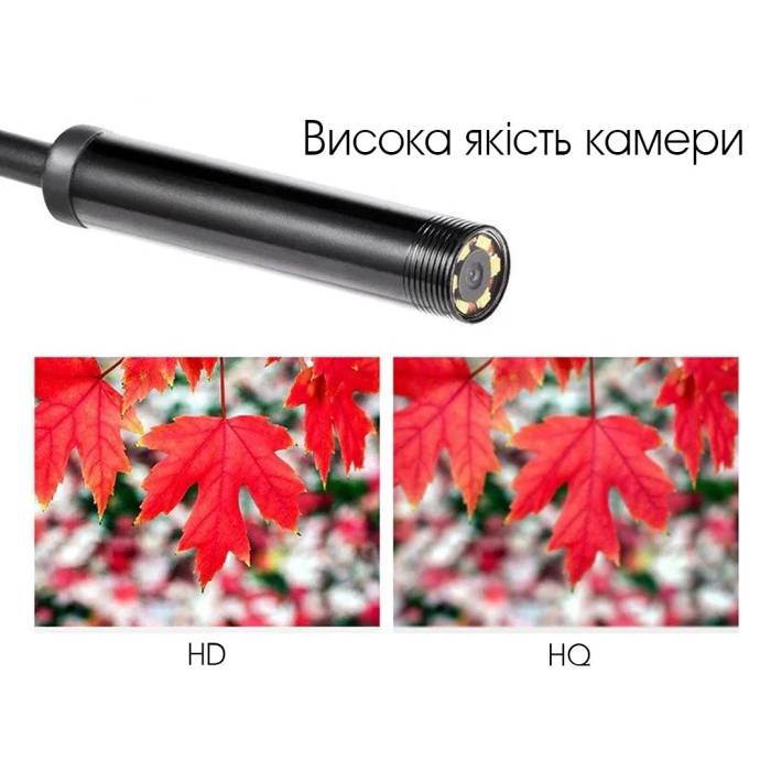 Эндоскоп с камерой и Micro-USB на 2 метра и LED подсветкой на 7 мм Гибкий эндоскоп с зеркалом и магнитом