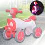 Каталка-толокар Самолетик с подсветкой и музыкой на четырех колесах Bambi M 5854E-8 Розовый