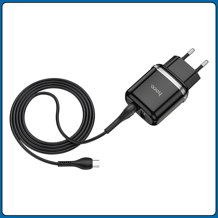 Зарядное устройство USB×2 с поддержкой быстрой зарядки и кабелем USB-microUSB Hoco N4 Aspiring