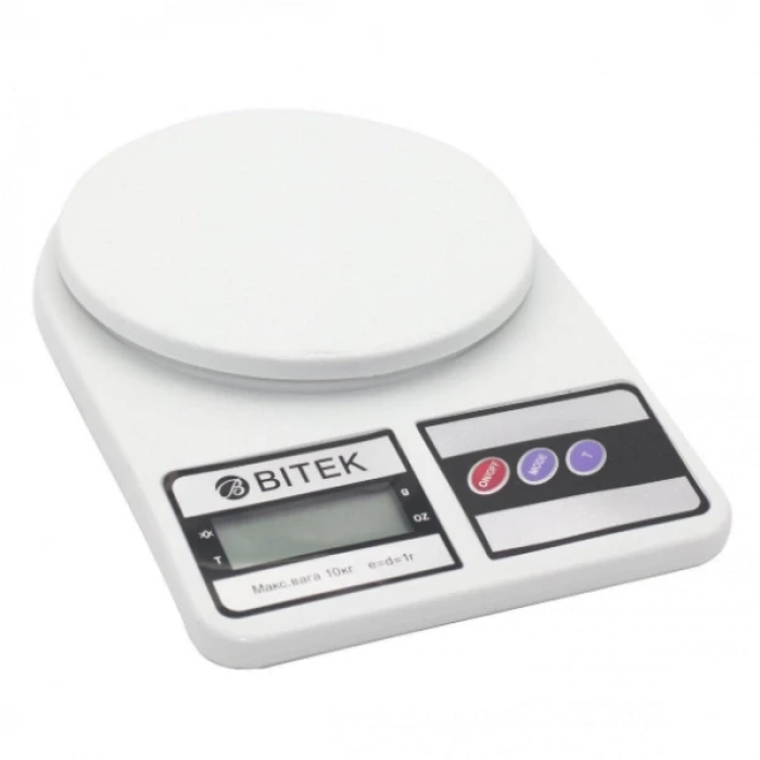 Весы кухонные электронные с платформой до 10 кг от 1г BITEK BT-400 Белые