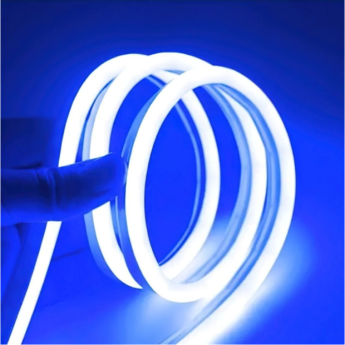 Лента силиконовая LED NEON 5M Blue Светодиодная лента синяя 12V-220V