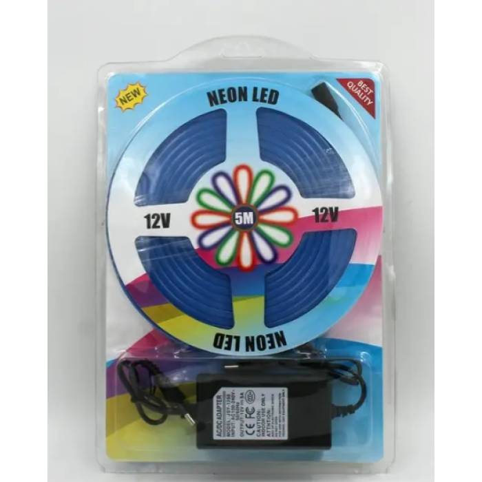 Лента силиконовая LED NEON 5M Blue Светодиодная лента синяя 12V-220V